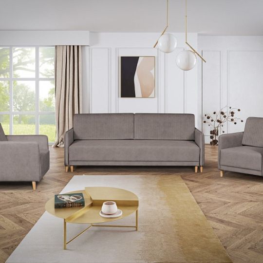 PEGY sedací souprava 3R+1+1, šedohnědá