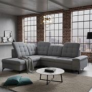 BELFORT rohová sedací souprava, pravá, tmavě šedá Gemma 90