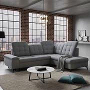 BELFORT rohová sedací souprava, levá, tmavě šedá Gemma 90