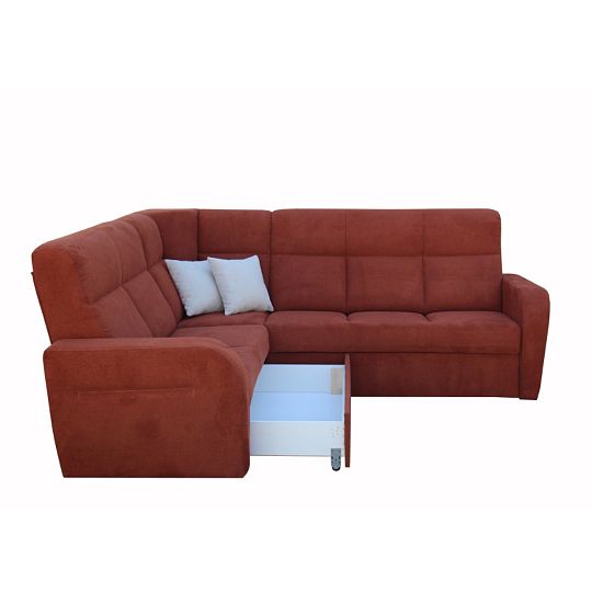 HENRI rohová sedací souprava, pravá, terracota Brooklyn brick