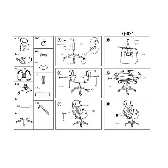 QUADRO 031 kancelářské křeslo, šedá
