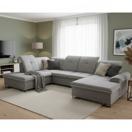 BAHAMY U sedací souprava, pravá, světle šedá Rosario 453