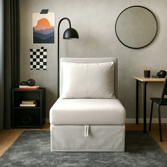 CHILLA 8 rozkládací pohovka 70 cm, bílá káva