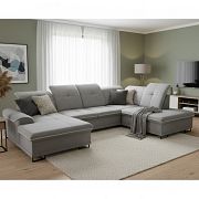 BAHAMY U sedací souprava, levá, světle šedá Rosario 453