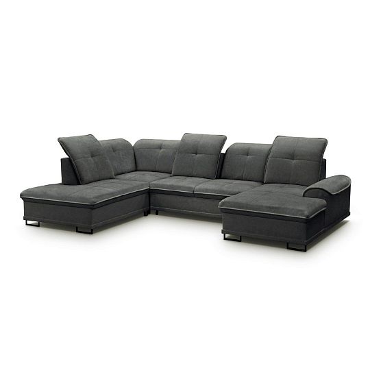 BAHAMY U sedací souprava, pravá, tmavě šedá Rosario 456