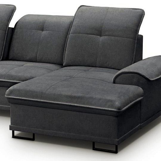 BAHAMY U sedací souprava, pravá, tmavě šedá Rosario 456