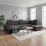 BAHAMY U sedací souprava, levá, tmavě šedá Rosario 456