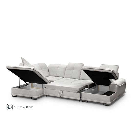 BAHAMY U sedací souprava, levá, tmavě šedá Rosario 456