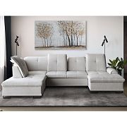 BAHAMY U sedací souprava, pravá, bílá káva Rosario 451