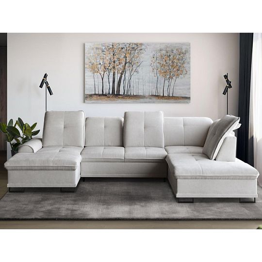 BAHAMY U sedací souprava, levá, bílá káva Rosario 451