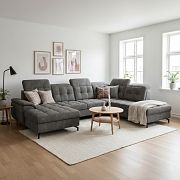 BAMAKO U sedací souprava, levá, tmavě šedá Rosario 456