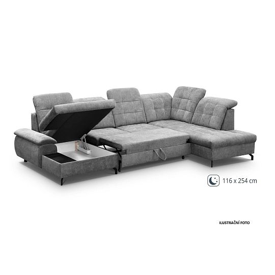 BAMAKO U sedací souprava, levá, tmavě šedá Rosario 456