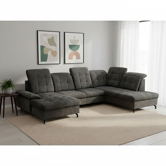 BAMAKO U sedací souprava, levá, grafit Rosario 458