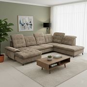 BAMAKO U sedací souprava, levá, světle hnědá Rosario 469