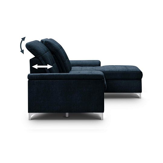 ADRIANA rohová sedací souprava, levá, tmavě modrá Vogue 13