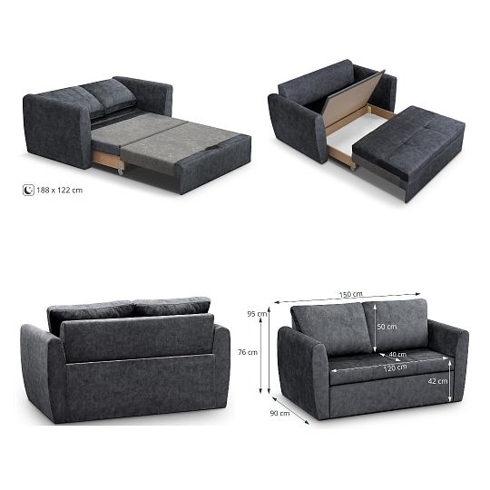 Beatrice rozkládací pohovka 150 cm, strarorůžová Terra 61