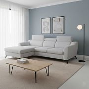 PRESTIGE rohová sedací souprava, pravá, smetanová Solid 80