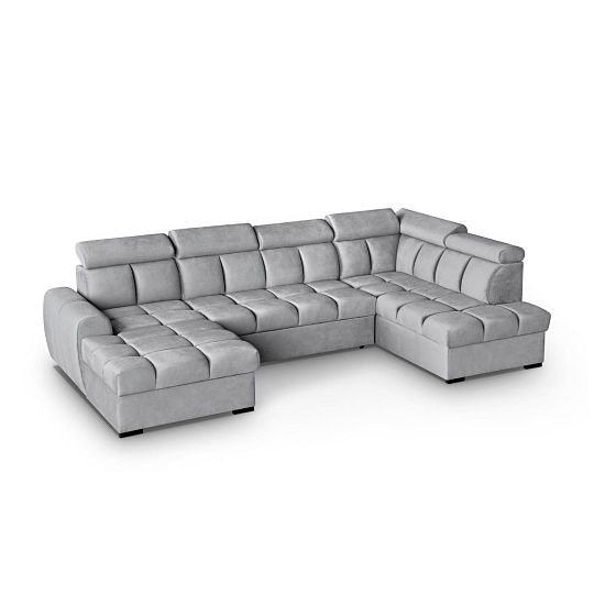 GEMMA sedací souprava do U, levá, světle šedá Bluvel 03