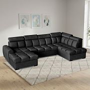 GEMMA sedací souprava do U, levá, černá Bluvel 19