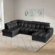 GEMMA sedací souprava do U, pravá, černá Bluvel 19