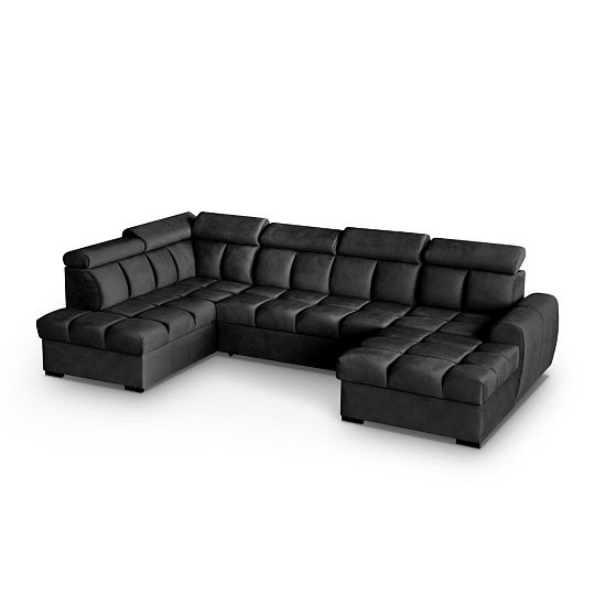 GEMMA sedací souprava do U, pravá, černá Bluvel 19