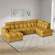 GEMMA sedací souprava do U, levá, hořčicová Bluvel 68