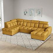 GEMMA sedací souprava do U, pravá, hořčicová Bluvel 68