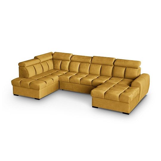 GEMMA sedací souprava do U, pravá, hořčicová Bluvel 68