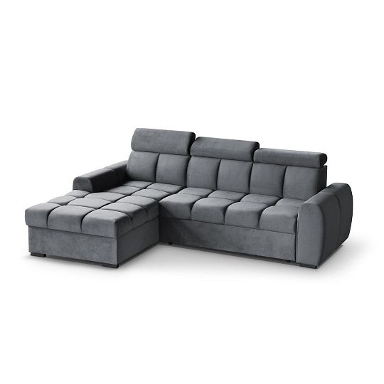 GEMMA rohová sedací souprava, pravá, tmavě šedá Bluvel 14