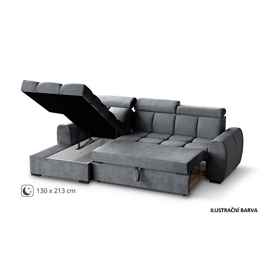 GEMMA rohová sedací souprava, pravá, tmavě šedá Bluvel 14