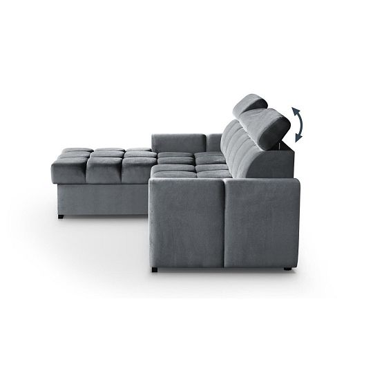 GEMMA rohová sedací souprava, pravá, tmavě šedá Bluvel 14