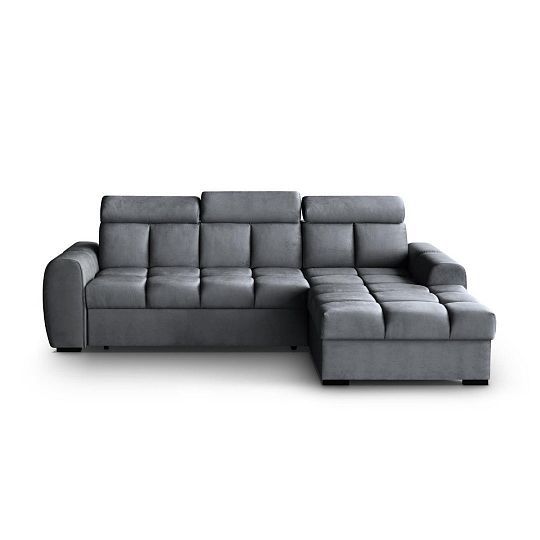 GEMMA rohová sedací souprava, levá, tmavě šedá Bluvel 14