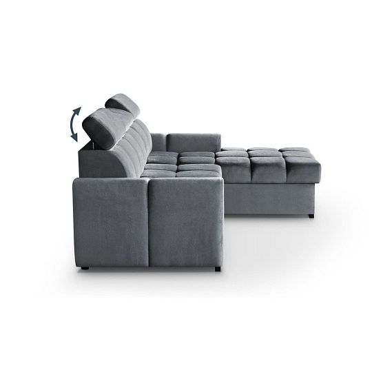 GEMMA rohová sedací souprava, levá, tmavě šedá Bluvel 14