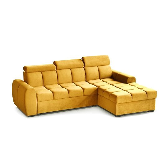 GEMMA rohová sedací souprava, levá, hořčicová Bluvel 68