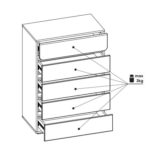FULIA K02 komoda, bílá alpská/světle šedá/šedá lesk