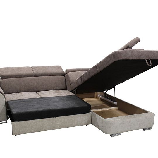 MALIBU rohová sedací souprava, levá, tmavě hnědá/béžová Rosario 468