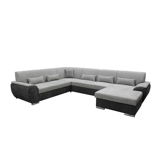 ASCONA sedací souprava do U, pravá, světle šedá/tmavě šedá Rosario 452