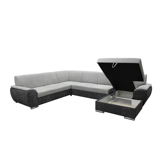 ASCONA sedací souprava do U, pravá, světle šedá/tmavě šedá Rosario 452