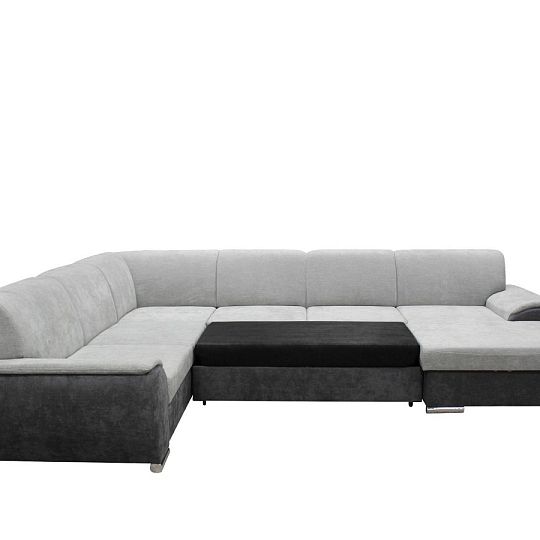 ASCONA sedací souprava do U, pravá, světle šedá/tmavě šedá Rosario 452