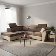 MALIBU rohová sedací souprava, pravá, tmavě hnědá/béžová Rosario 468