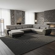 ASCONA sedací souprava do U, levá, světle šedá/tmavě šedá Rosario 452