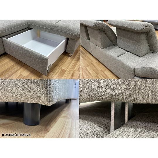 ROMANTIKA KLASIK rohová sedací souprava, pravá, světle šedá/tmavě šedá Rinaldi 15