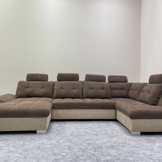 CREATIO sedací souprava do U, levá, béžová/hnědá