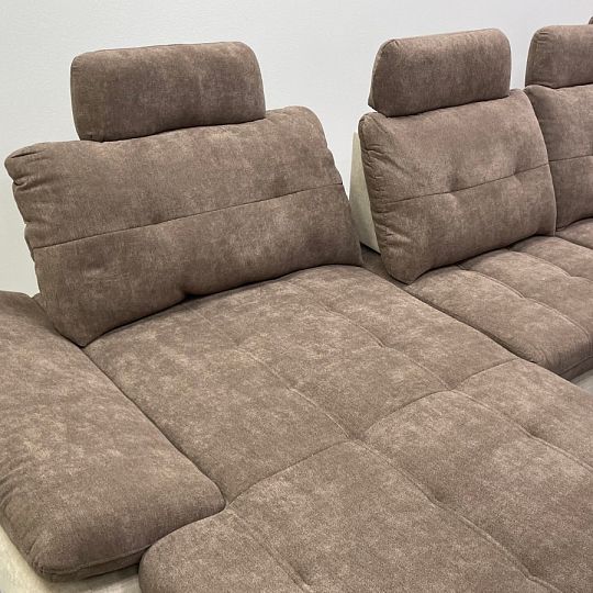 CREATIO sedací souprava do U, levá, béžová/hnědá