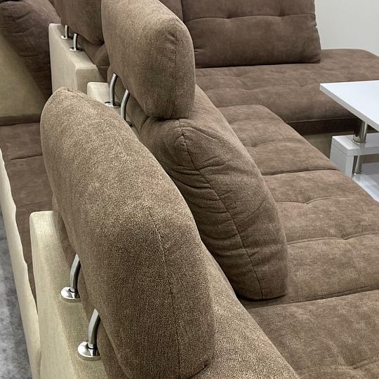 CREATIO sedací souprava do U, levá, béžová/hnědá