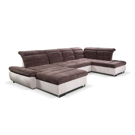 ROMANTIKA OSBL-3F-OSP sedací souprava do U, levá, bílá káva/čokoládová Misterio 99