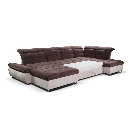 ROMANTIKA OSBL-3F-OSP sedací souprava do U, levá, bílá káva/čokoládová Misterio 99