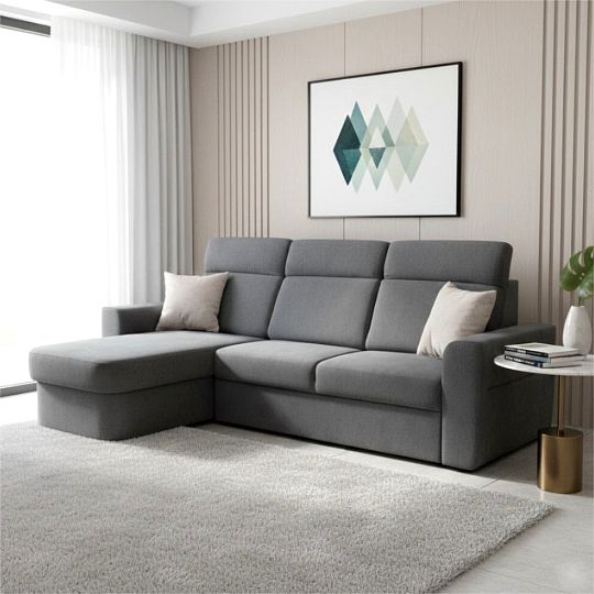 PALMARA rohová sedací souprava, pravá, tmavě šedá Diosa 93