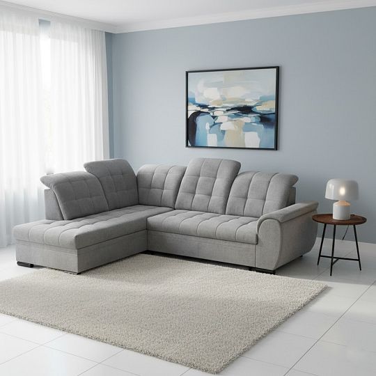 BENTO rohová sedací souprava pravá, světle šedá Vardo 06