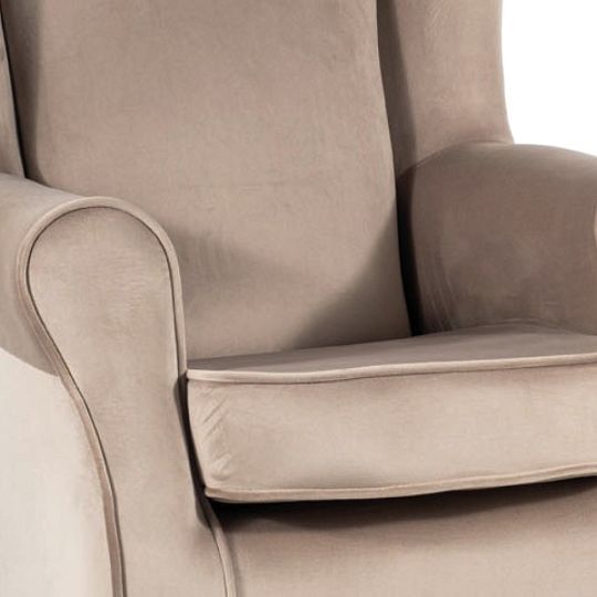 BURBON VELVET křeslo, tmavě béžová